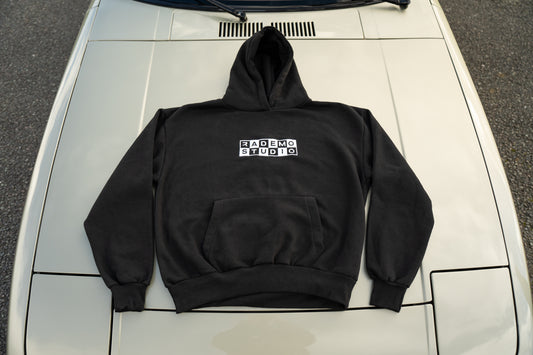 Chequered Hoodie - Black